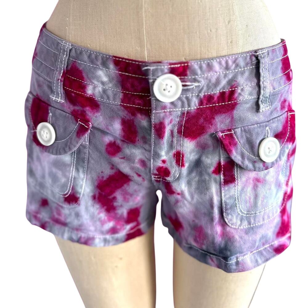 Womens Shorts Size 7 Tie Dye Reworked Corduroy Cargo Summer Bohemian Casual